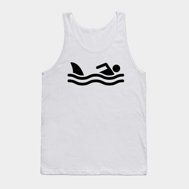 Swimming Sign Icon with Shark Fin Tank Top by Huhnerdieb Apparel